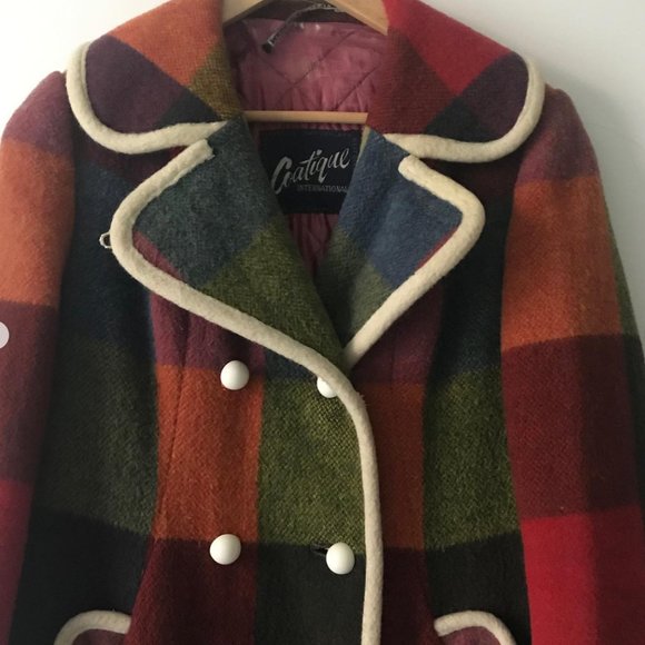 Coatique International Rainbow Plaid Jacket Large/Medium - Picture 2 of 6